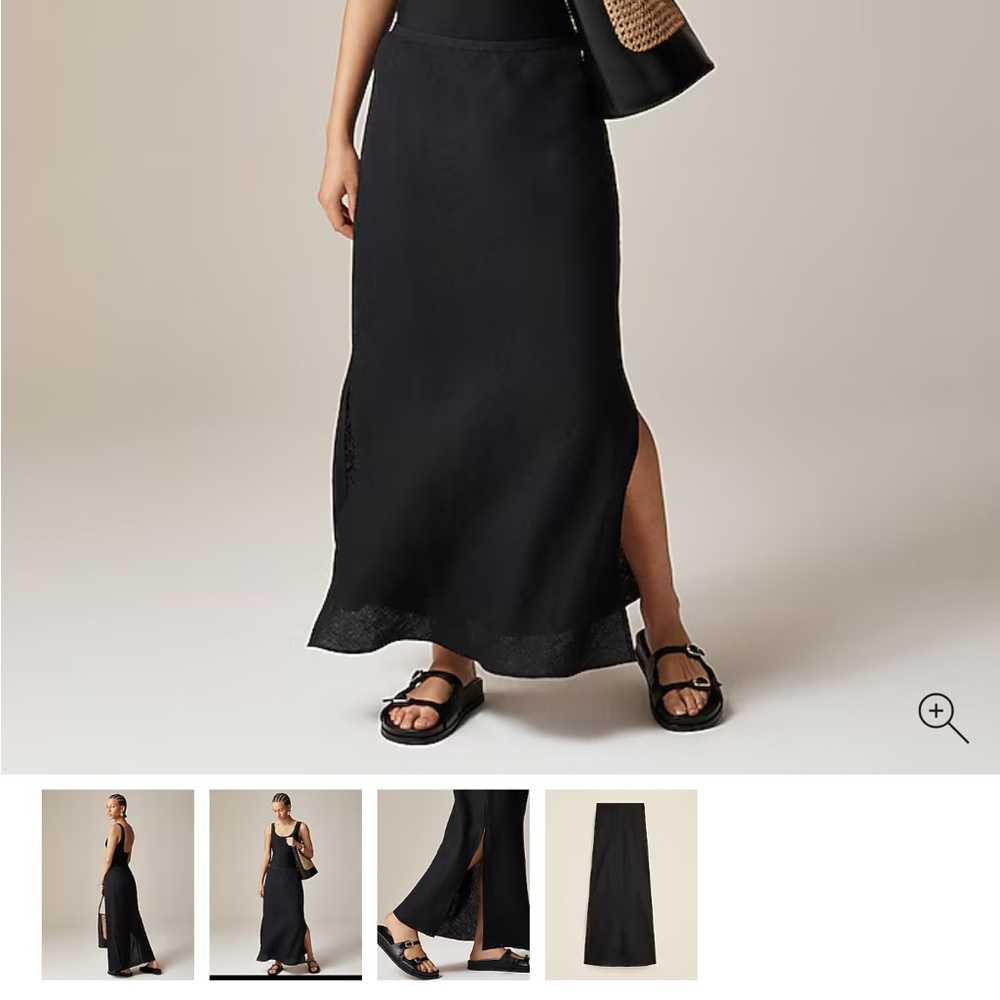 J. Crew linen Black Maxi Skirt